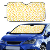 Fried Eggs Pattern Print Design 05 Car Sun Shade