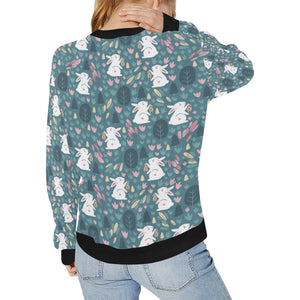 Cute rabbit pattern Women's Crew Neck Sweatshirt