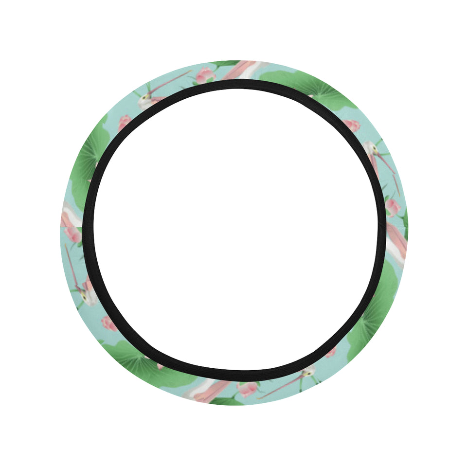 Pelican Pattern Print Design 01 Car Steering Wheel Cover