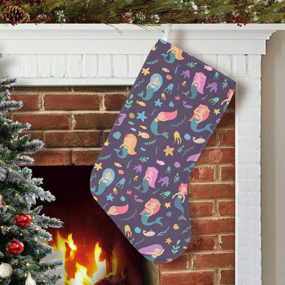 beautiful mermaid Fish jellyfish algae other marin Christmas Stocking