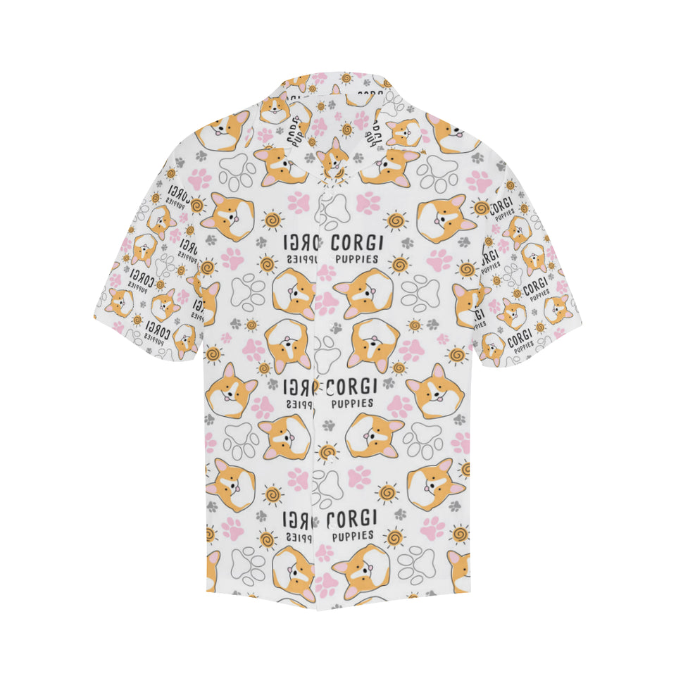 Corgi Dog Pattern Men's All Over Print Hawaiian Shirt