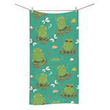 Cute frog dragonfly design pattern Bath Towel