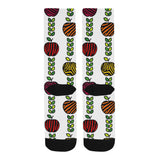 colorful apples leave zebra stripe Crew Socks