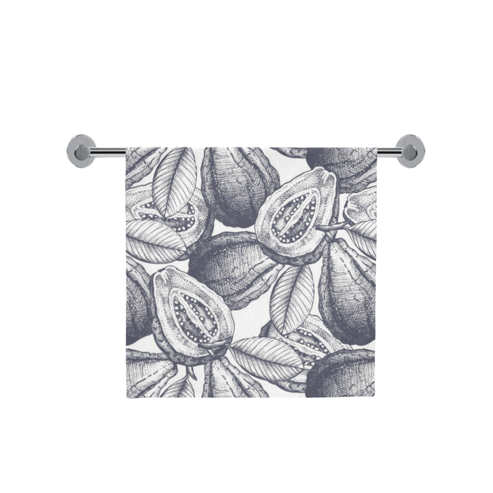 Guava tropical hand drawn pattern Bath Towel