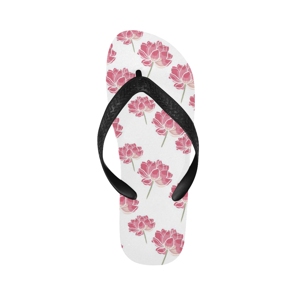 Pink lotus waterlily pattern Unisex Flip Flops