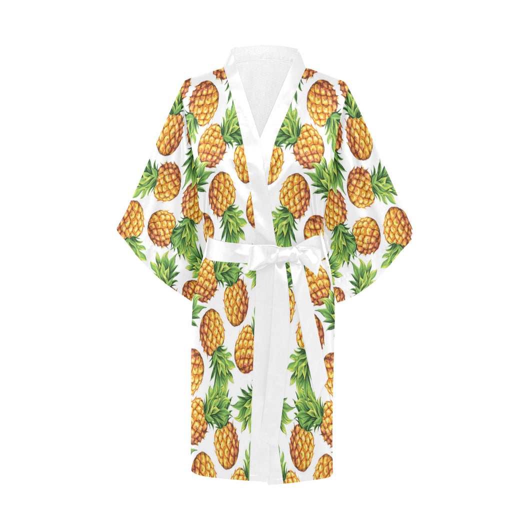 Pineapples design pattern Women's Short Kimono Robe