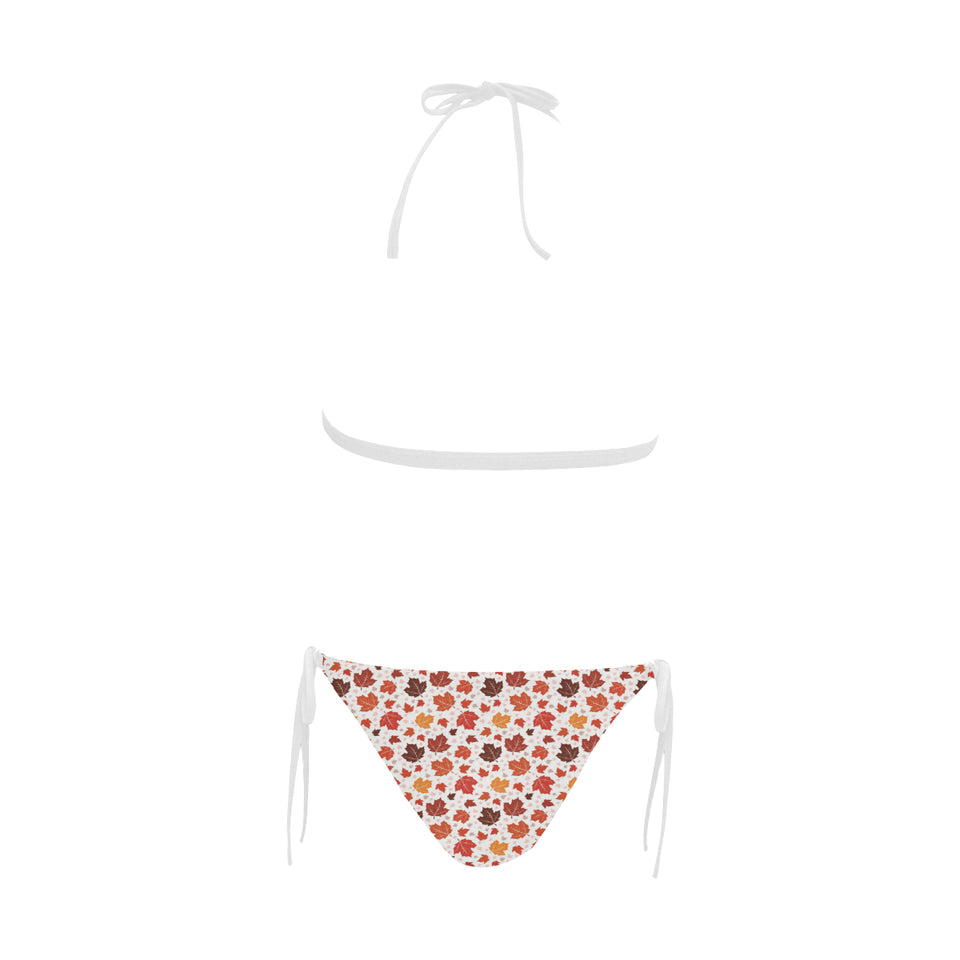 Colorful Maple Leaf pattern Sexy Bikinis Two-Piece Swimsuits