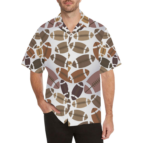 American football ball pattern Men's All Over Print Hawaiian Shirt