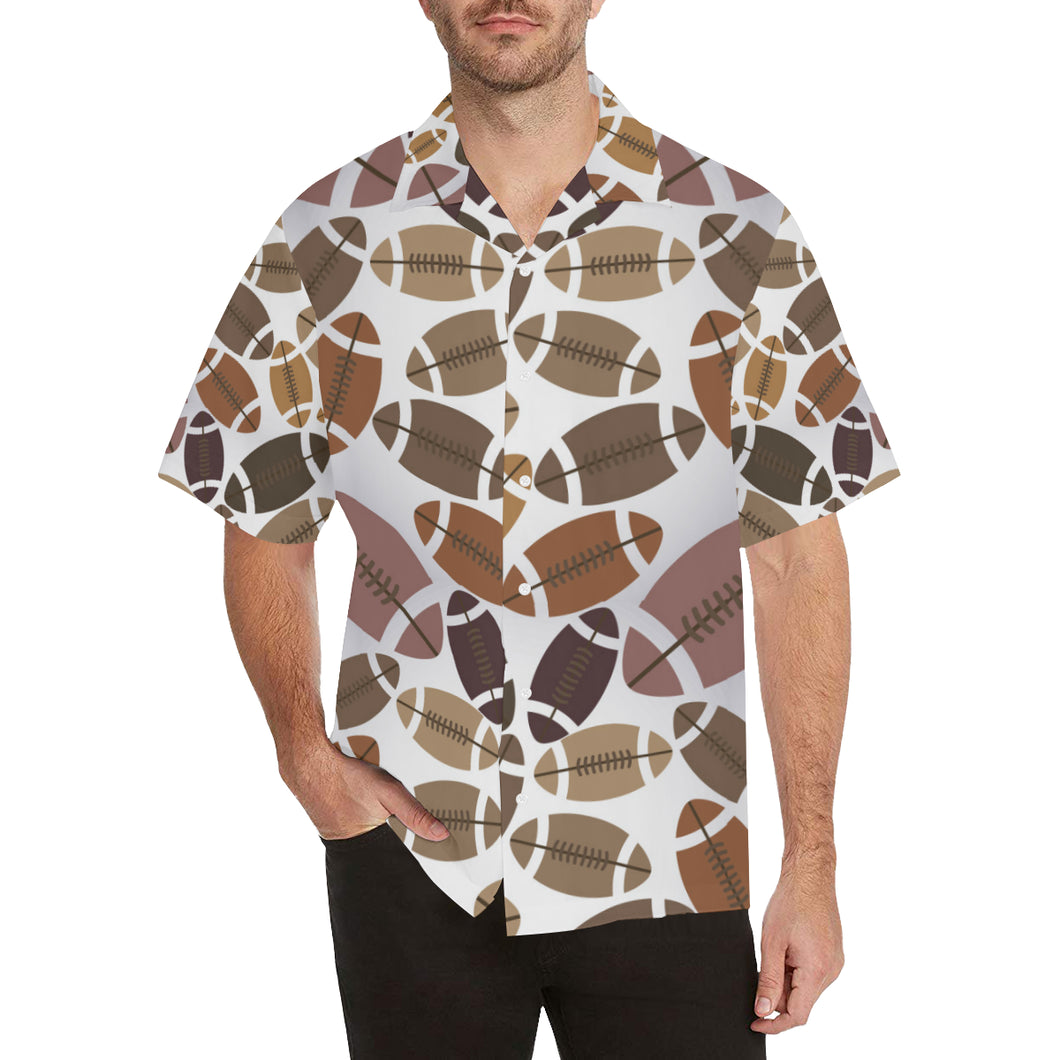 American football ball pattern Men's All Over Print Hawaiian Shirt