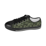 Digital Green camouflage pattern Kids' Boys' Girls' Low Top Canvas Shoes Black