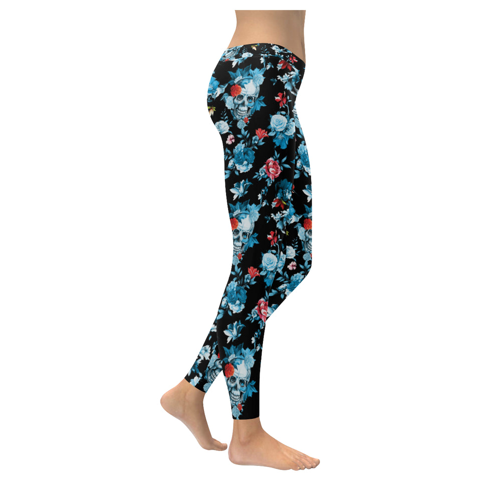 Skull flower roses leave pattern Women's Legging Fulfilled In US