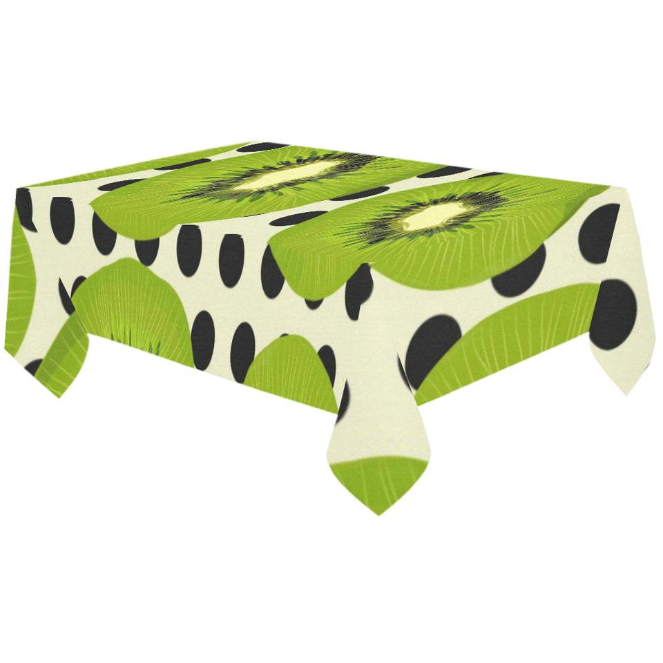 kiwi black dot background Tablecloth