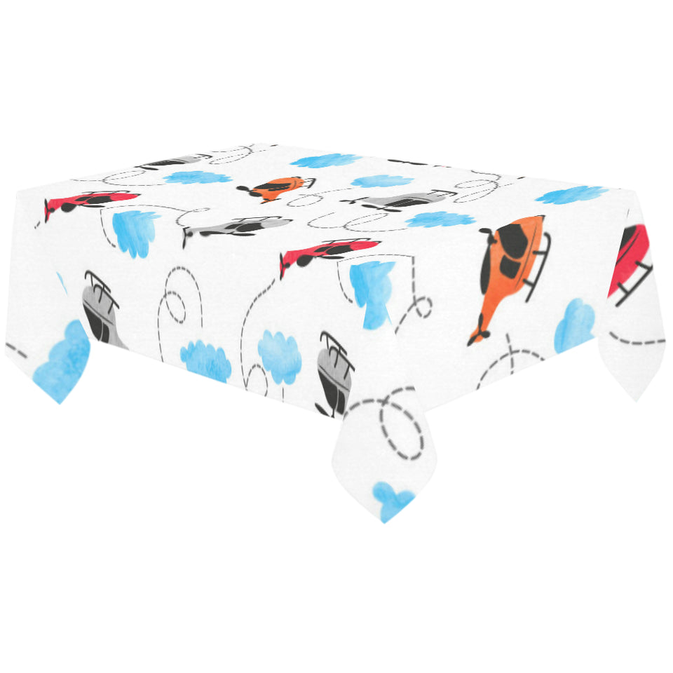 Watercolor helicopter cloud pattern Tablecloth
