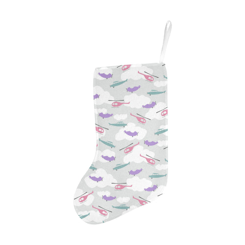 Helicopter plane pattern Christmas Stocking