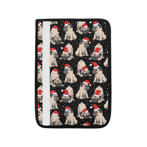 Christmas Pugs Santa_s red cap pattern Car Seat Belt Cover