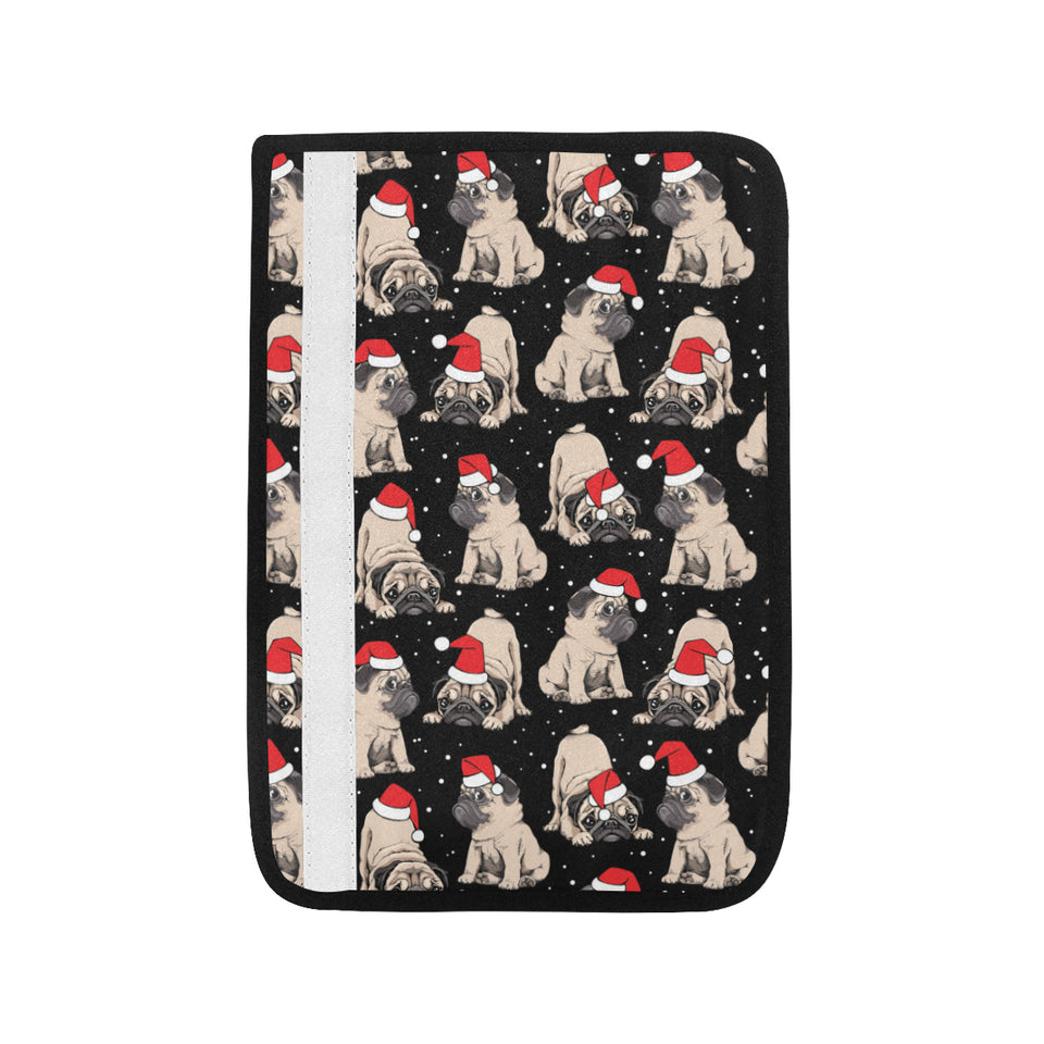 Christmas Pugs Santa_s red cap pattern Car Seat Belt Cover