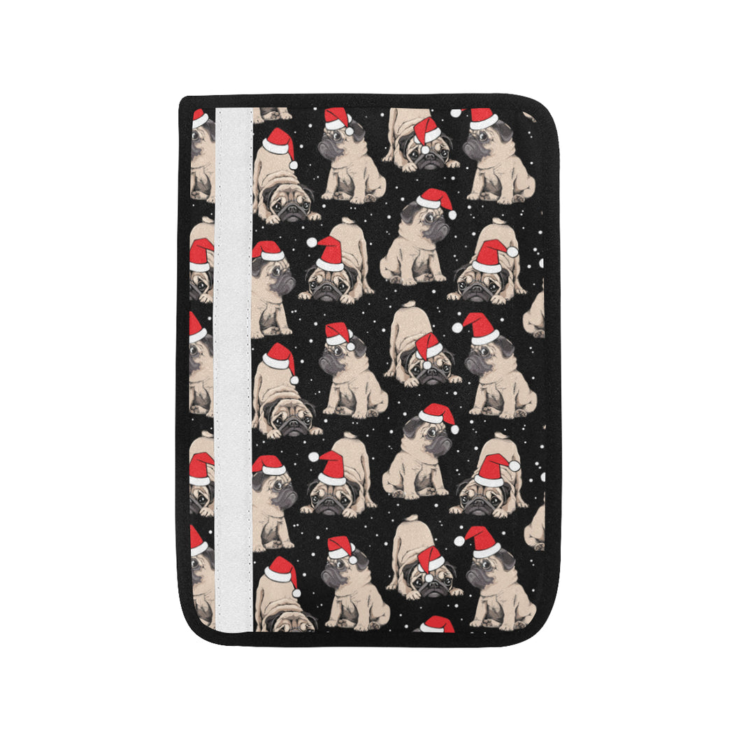 Christmas Pugs Santa_s red cap pattern Car Seat Belt Cover