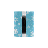 Snowflake pattern blue background Morphing Mug Heat Changing Mug