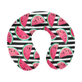 Watercolor paint textured watermelon pieces U-Shaped Travel Neck Pillow
