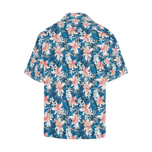 Hibiscus Pattern Print Design 02 Men's All Over Print Hawaiian Shirt (Model T58)