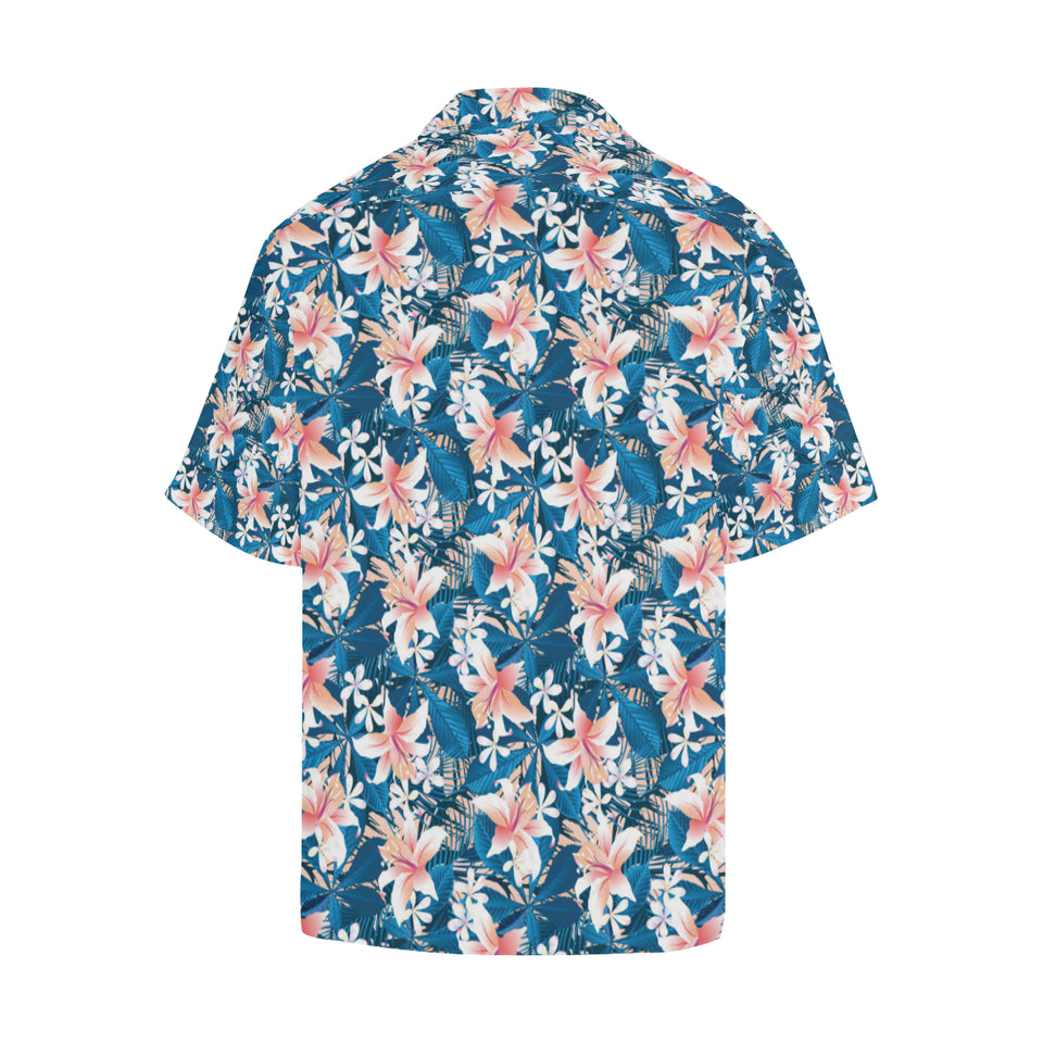 Hibiscus Pattern Print Design 02 Men's All Over Print Hawaiian Shirt (Model T58)