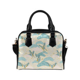 Bonsai bamboo stork japanese pattern cream theme Shoulder Handbag