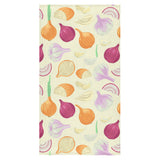 Onion garlic white red pattern Bath Towel