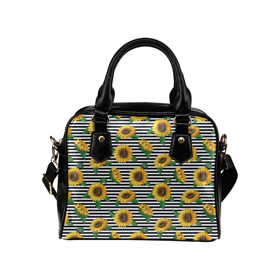 sunflowers ribbon background Shoulder Handbag