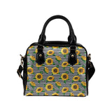 sunflowers ribbon background Shoulder Handbag