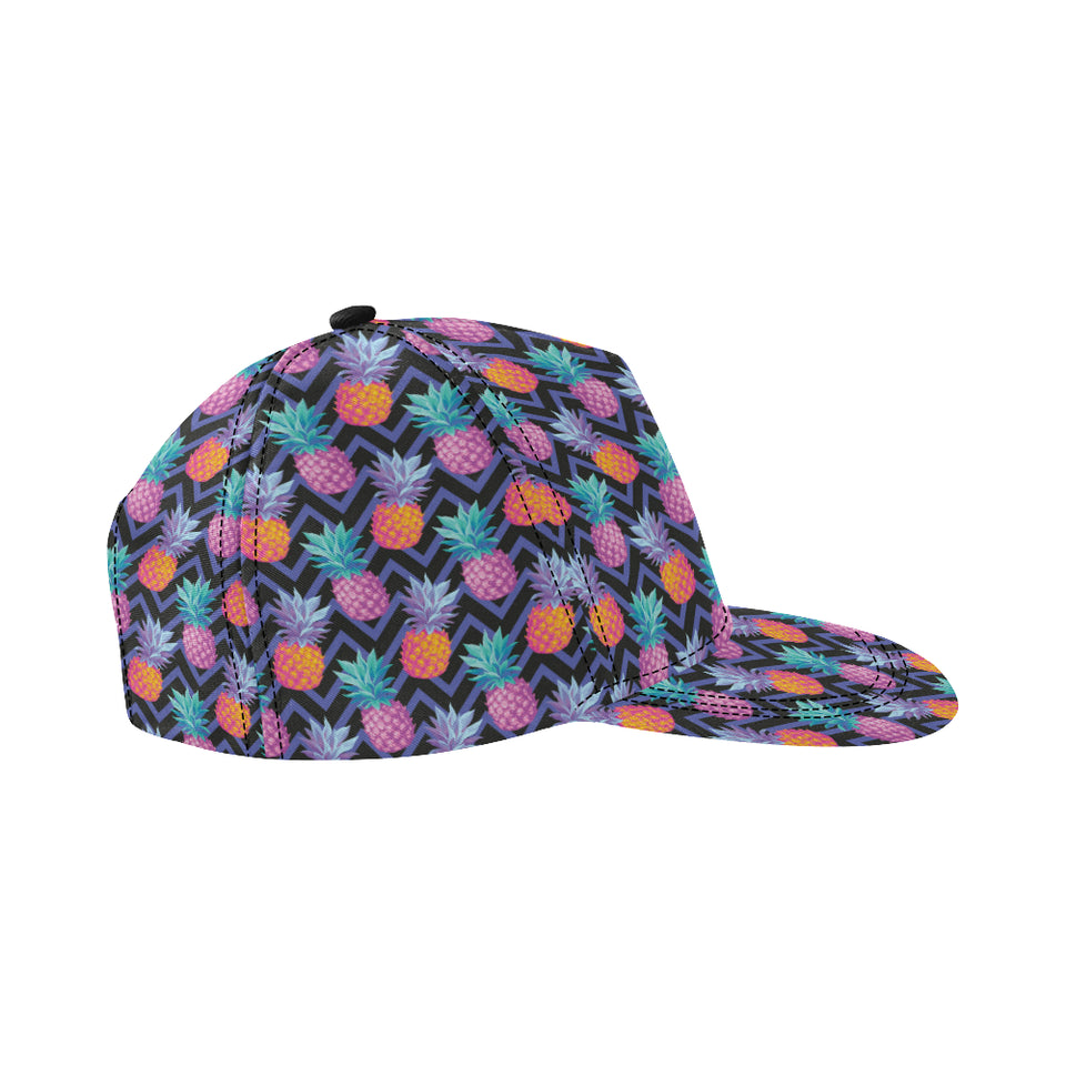 Pineapples pattern zigzag background All Over Print Snapback Cap