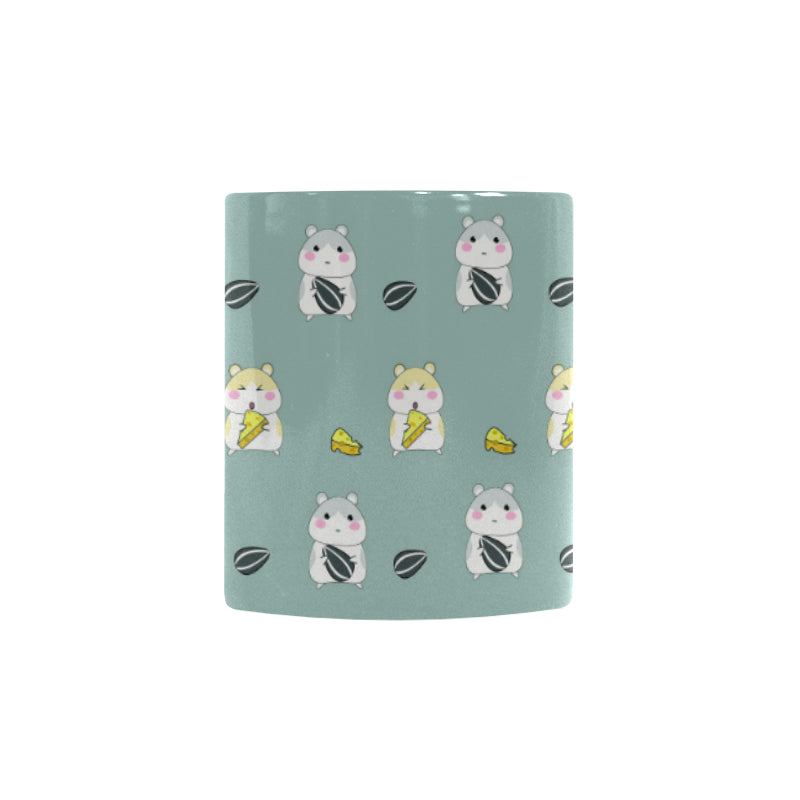 Cute hamster cheese pattern Morphing Mug Heat Changing Mug