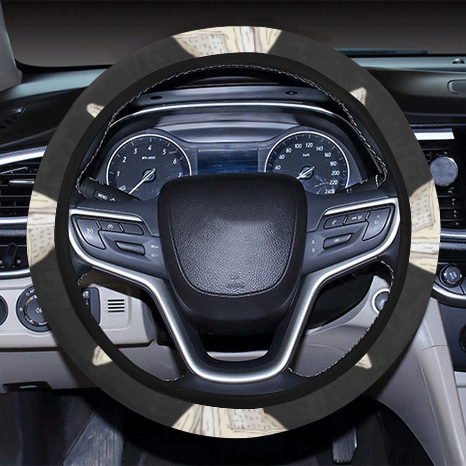 French fries dark background Car Steering Wheel Cover
