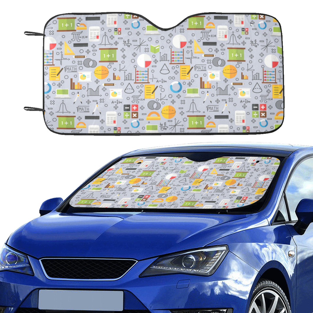 Math Pattern Print Design 04 Car Sun Shade