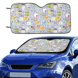 Math Pattern Print Design 04 Car Sun Shade