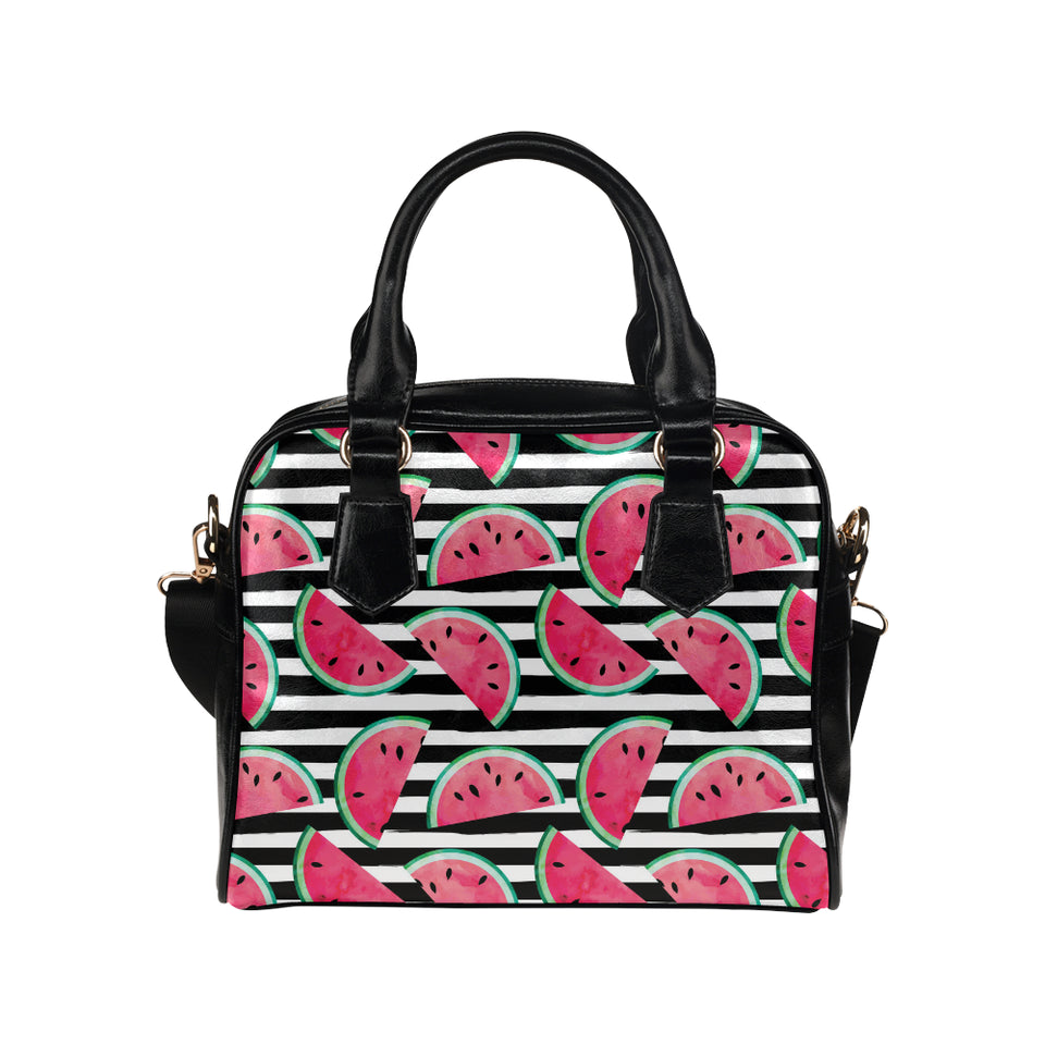 Watercolor paint textured watermelon pieces Shoulder Handbag