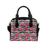 Watercolor paint textured watermelon pieces Shoulder Handbag