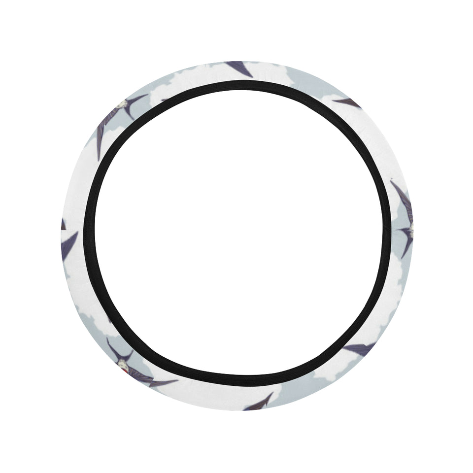 Swallow Pattern Print Design 05 Car Steering Wheel Cover