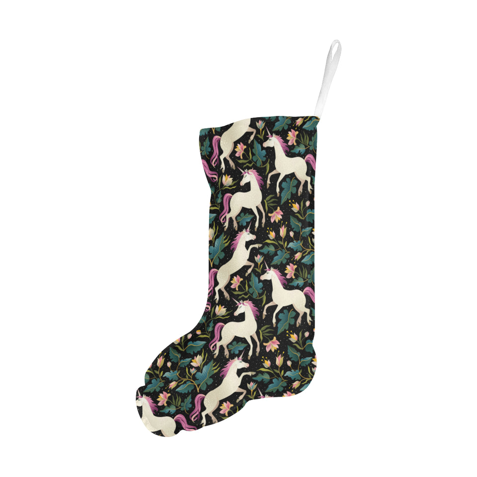 Unicorns forest background Christmas Stocking