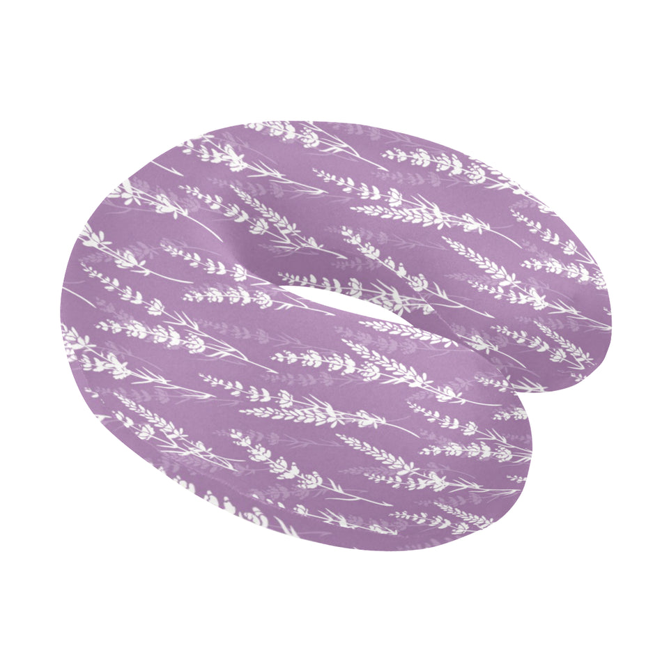Lavender flowers purple pattern U-Shaped Travel Neck Pillow