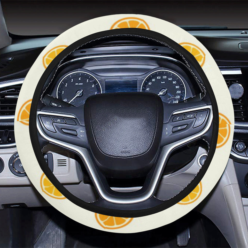 oranges leaves pattern Car Steering Wheel Cover