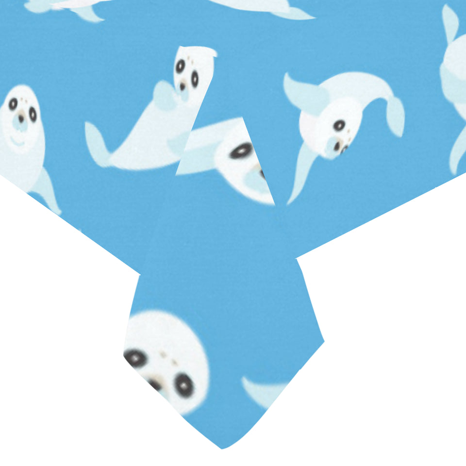Cute sea lion seal pattern background Tablecloth