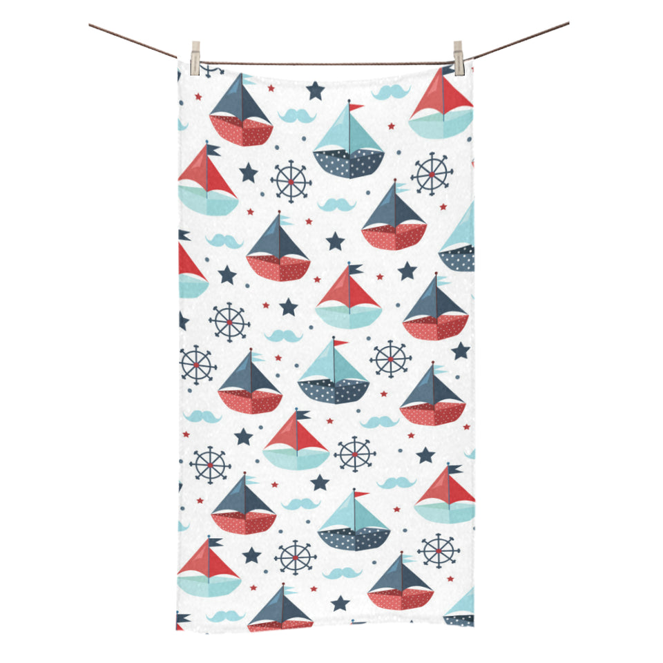 Cute color paper sailboat pattern Bath Towel