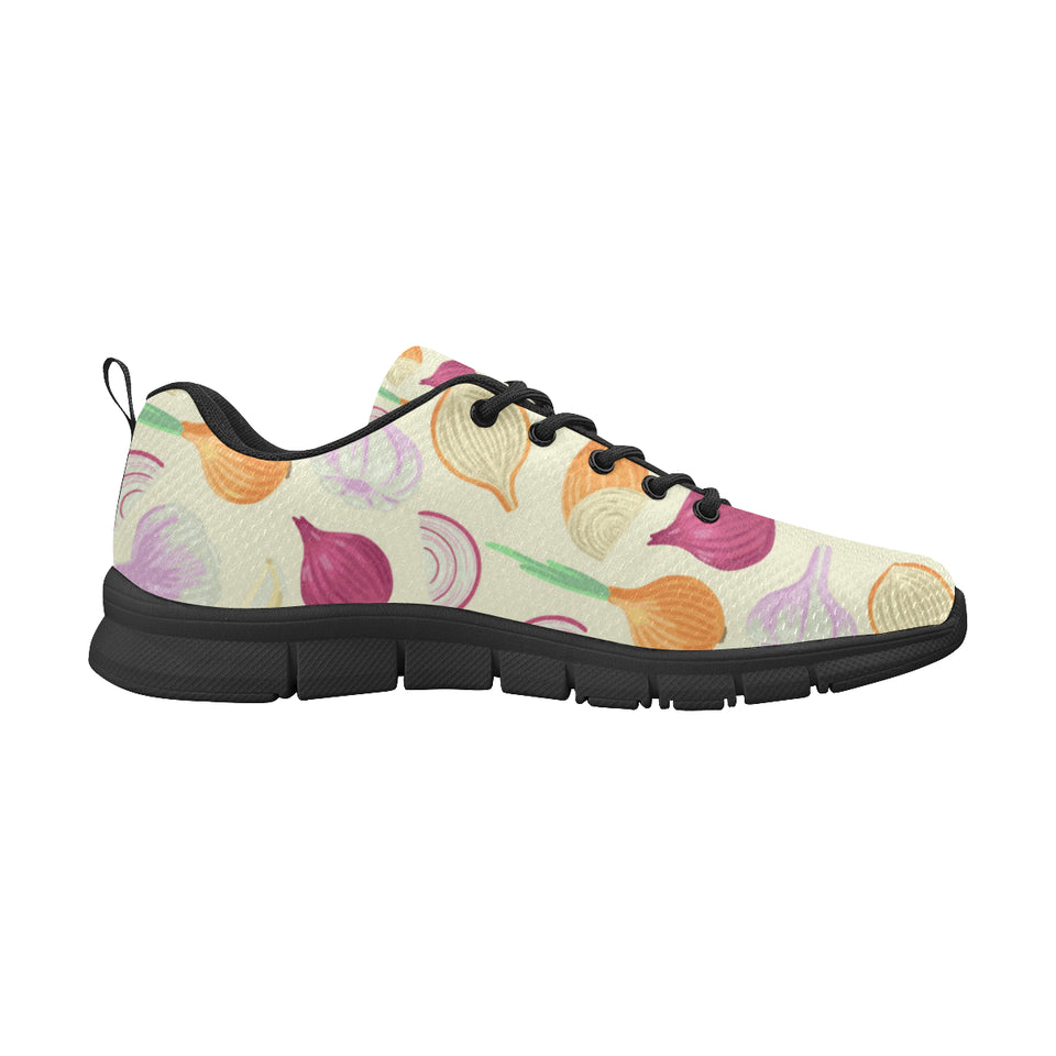 Onion garlic white red pattern Women's Sneaker Shoes