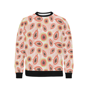 papaya leaves pattern Men's Crew Neck Sweatshirt