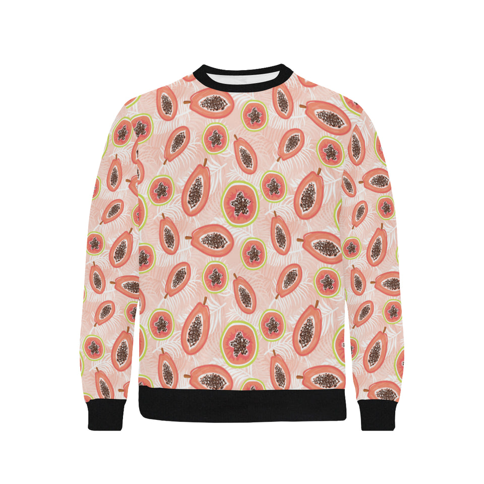 papaya leaves pattern Men's Crew Neck Sweatshirt