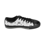 Cute french bulldog paw pattern Men's Low Top Canvas Shoes Black