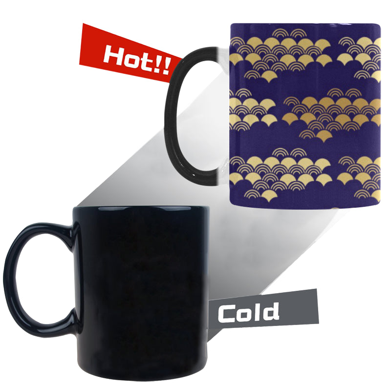 Beautiful japanese fan pattern Morphing Mug Heat Changing Mug