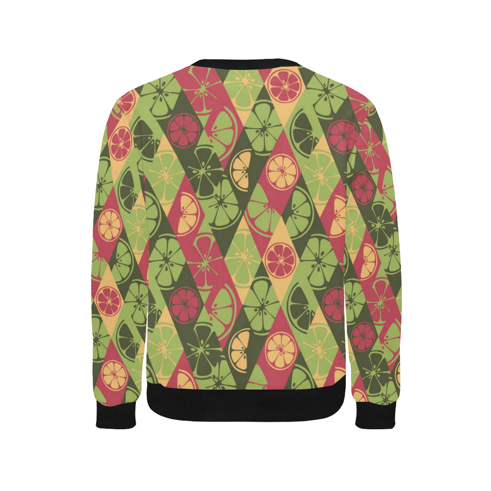 Cool Geometric lime pattern Men's Crew Neck Sweatshirt