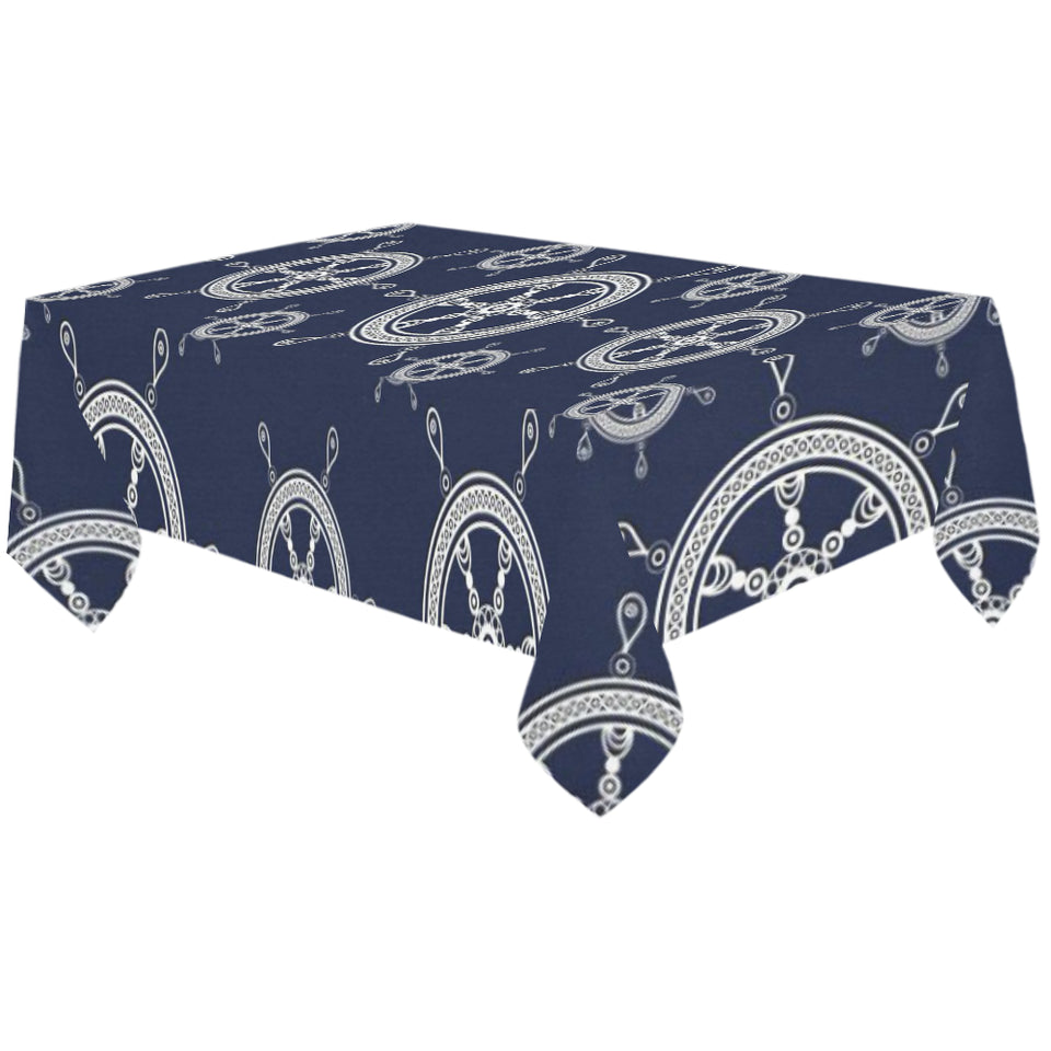 nautical steering wheel design pattern Tablecloth