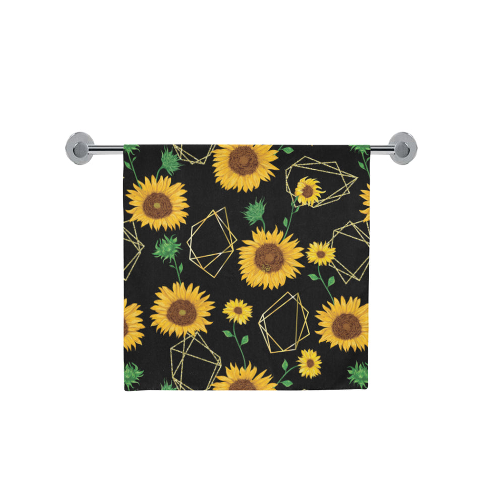 sunflower golden polygonal shapes Bath Towel